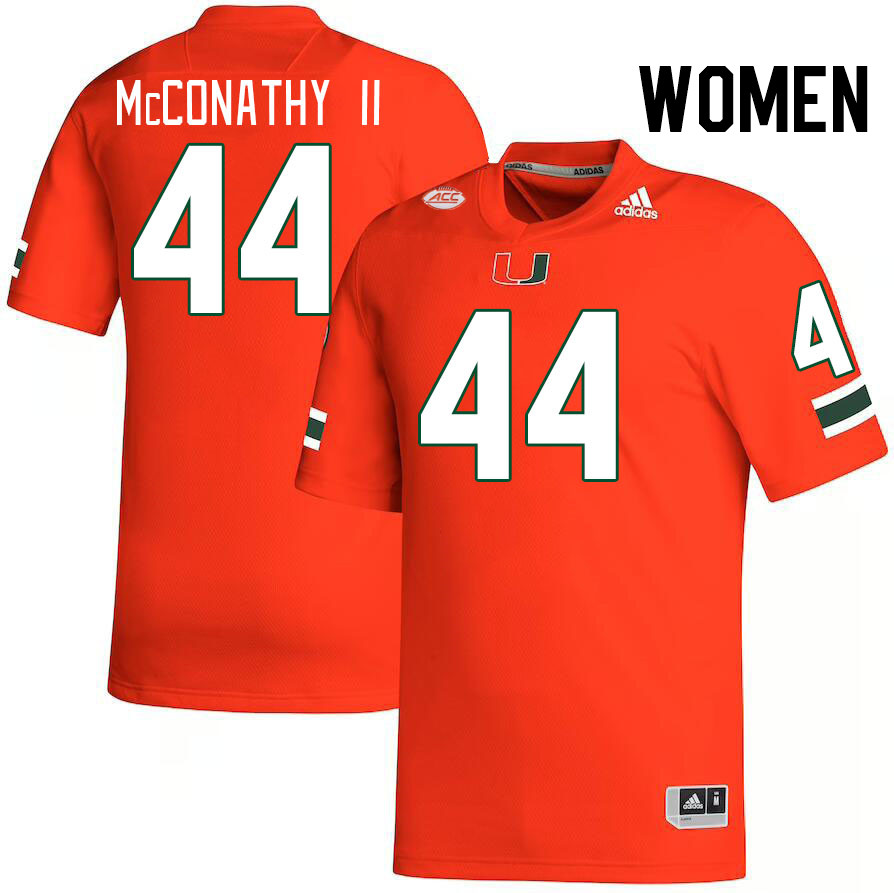 Women #44 Cole McConathy II Miami Hurricanes College Football Jerseys Stitched-Orange